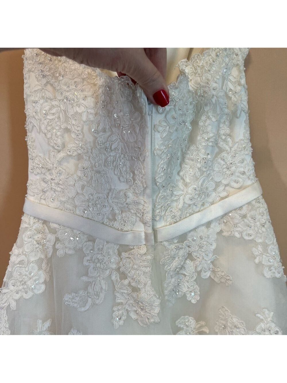 Galina Strapless Bridal or Quinceañera Gown- Midi Length - Picture 8 of 12